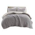 thumbnail image 6 of JERFIT King Size Cable Knit Chenille Bedding Set, 3-Piece Comforter Set with Sherpa Back, Ultra Soft Thermal Blanket, Gray Bedspread for All Season, 6 of 10