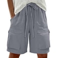 thumbnail image 4 of YanHoo Cargo Shorts for Women High Waisted Drawstring Bermuda Shorts Casual Outdoor Hiking Athletic Short Pants with Pockets, 4 of 7