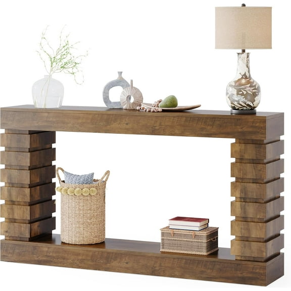 Tribesigns Long Console Table with Storage, 70.8-Inch Wood Entryway Table, Narrow Sofa Table Behind Couch for Living Room Entryway Hallway (Brown)