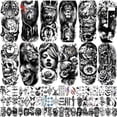 thumbnail image 1 of Tatuajes temporales JEEFONNA, 72 hojas para hombres, mujeres y adultos, 1 of 7