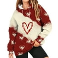 thumbnail image 2 of Bjutir Valentines Day Women Tops 2024 Fashion Sweatshirt Printed Round Neck Long Sleeved Casual Hoodie, 2 of 5