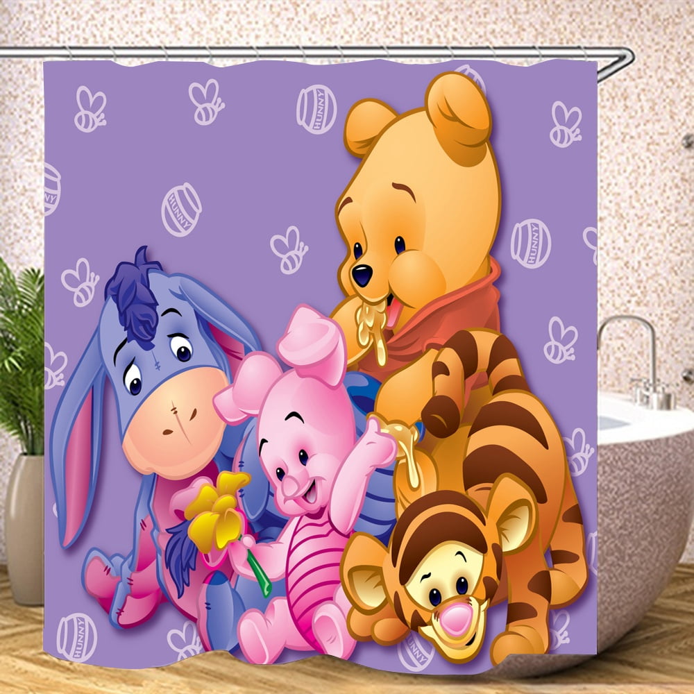 Winnie the Pooh Shower Curtain,S90*180cm,Bathroom Decor