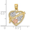 thumbnail image 3 of 14K Two-Tone White Rhodium #1 Grandma In Heart Charm (18.5 X 15.5) Made United States k8991, 3 of 5