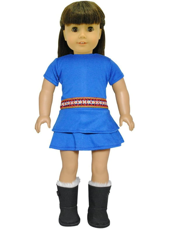 Doll Clothes - Blue Hippie Dress Fits American Girl Dolls - My Life Doll and other 18 inches Dolls