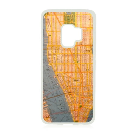 NYC Subway Map White Rubber Case for the Samsung Galaxy s9+ - Samsung Galaxy s9 Plus Case - Samsung Galaxy s9 P