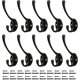 thumbnail image 1 of Tizzy Percheros De Pared, Ganchos para Perchero, para Baño, Cocina, Montado En La Pared, 10 Ganchos De Pared Negros + 20 Tornillos, Gancho De Pared Multifuncional, 1 of 5
