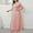 Pink, variant on Short Sleeve Dress for Women Fashion Hollow Out Lace Long Dress Evening Dress Party Dress on Clearance