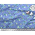 thumbnail image 3 of Soimoi Blue Cotton Jersey Fabric Leaves Folk Art Print Fabric by Yard 58 Inch Wide, 3 of 3