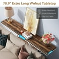 thumbnail image 5 of Tribesigns 70.9 inch Extra Long Console Table, Modern White Sofa Table Behind Couch with Storage, 4 Tier Entryway Table Accent Table for Living Room, Entrance, Hallway, Foyer, Walnut, 5 of 7