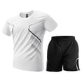 thumbnail image 2 of Men’s Athletic Quick Dry Short Sleeve T-Shirt and Shorts Set Lightweight Breathable Sportswear for Fitness Running Training Gym Workout, 2 of 10