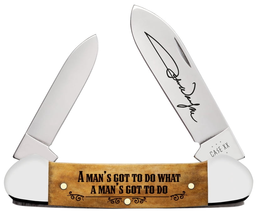 Case XX Knives John Wayne Canoe Smooth Antique Bone 10717 Stainless Steel Pocket Knife