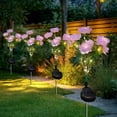thumbnail image 4 of Solar Peony Flower Lights Outdoor Garden Stake Lamp - Waterproof LED Landscape Pathway Lighting, Solar Powered, Silk Blossom Decor, 1 Pack, White/Pink/Red/Beige, 4 of 7