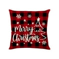 thumbnail image 2 of Isvgxsz Red Christmas Pillow Covers 18x18 Set of 2 Farmhouse Snowman Snowflake Xmas Tree Decorative Pillowcase Winter Holiday Square Linen Cushion Covers for Home Bed Couch Sofa Outdoor Decor, 2 of 6