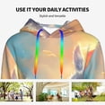 thumbnail image 4 of Sikiie Sunshine Colorful Cloud Rabbit Women's Casual Hoodies Long Sleeve Lightweight Pullover Tops Loose Sweatshirt-Small, 4 of 7