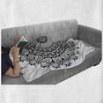 thumbnail image 6 of Lotus Soft Flannel Fleece Throw Blanket, Mandala with Flower Effects Oriental Folk Boho Illustration, Cozy Plush for Indoor and Outdoor Use, 50" x 60", Black White, by Ambesonne, 6 of 6