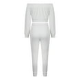 thumbnail image 5 of Gvmfive Women's 2 Piece Tracksuit Criss Cross Long Sleeve Crop Top and Skinny Leggings Set, 5 of 7