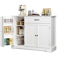 thumbnail image 4 of Aiho Farmhouse Kitchen Buffet Cabinet: Freestanding Storage Sideboard with Drawer, Double Doors & Adjustable Shelves, Painted,ALL WHITE, 4 of 11