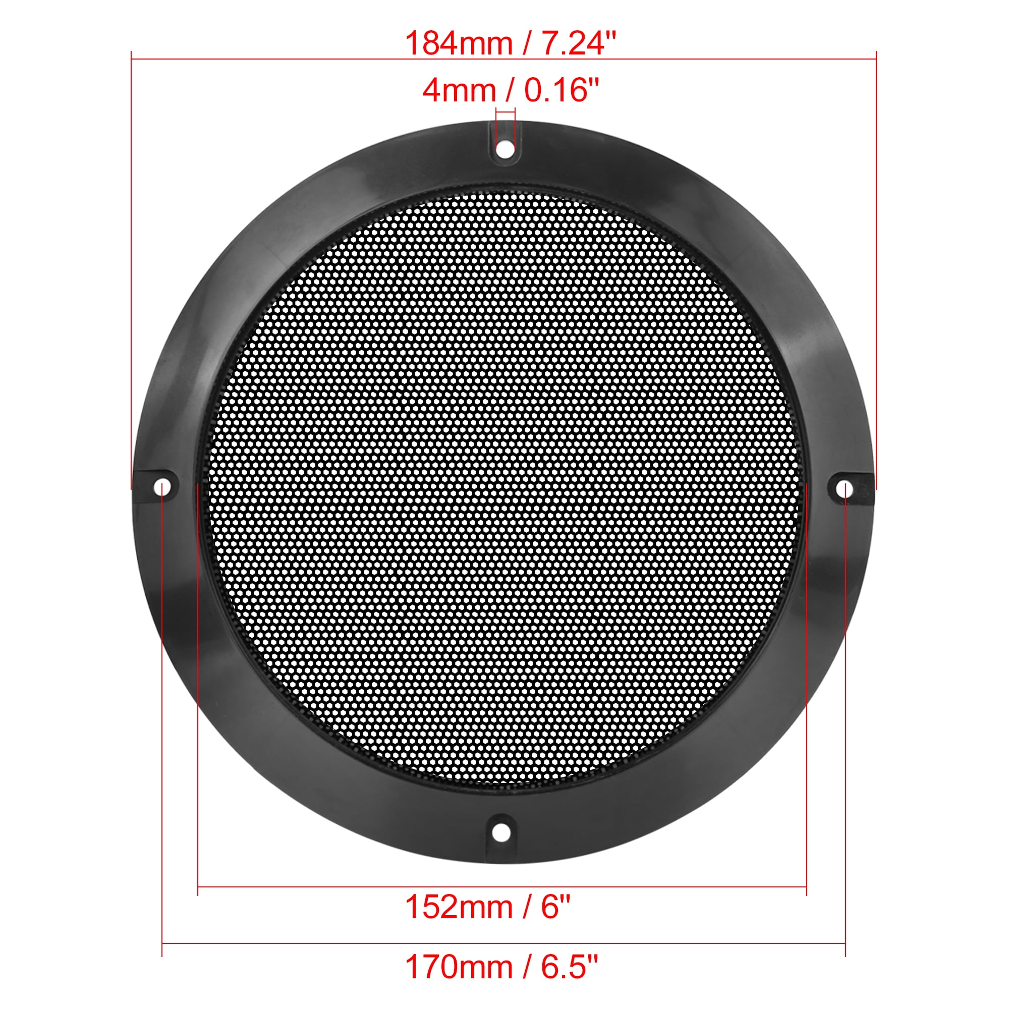 Unique Bargains 2pcs 6.5" Car Speaker Cover Mesh Subwoofer Grill Horn Guard Glossy