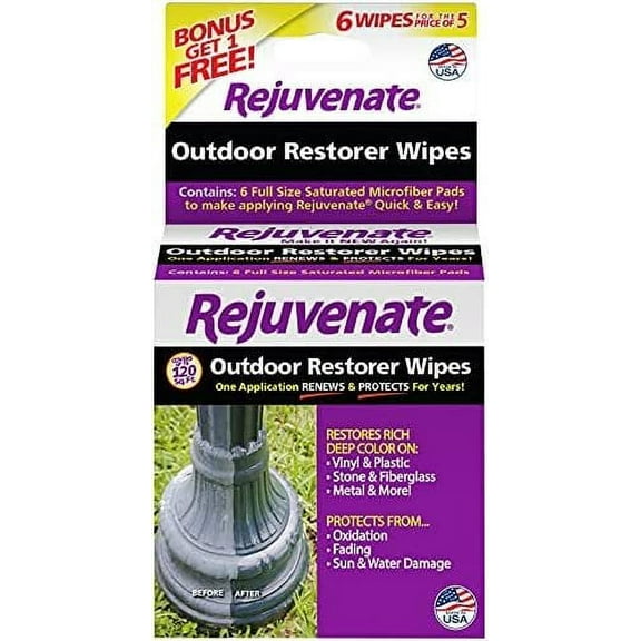 Rejuvenate Rjrestwipes6 Restorer Wipes Furniture Cleaner, 6 Wipes