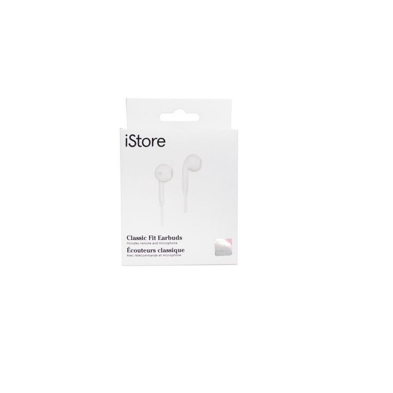 iStore Classic Fit In Ear Headphones Phone Control Non Slip Earbuds Off White AEH03606CAI Walmart
