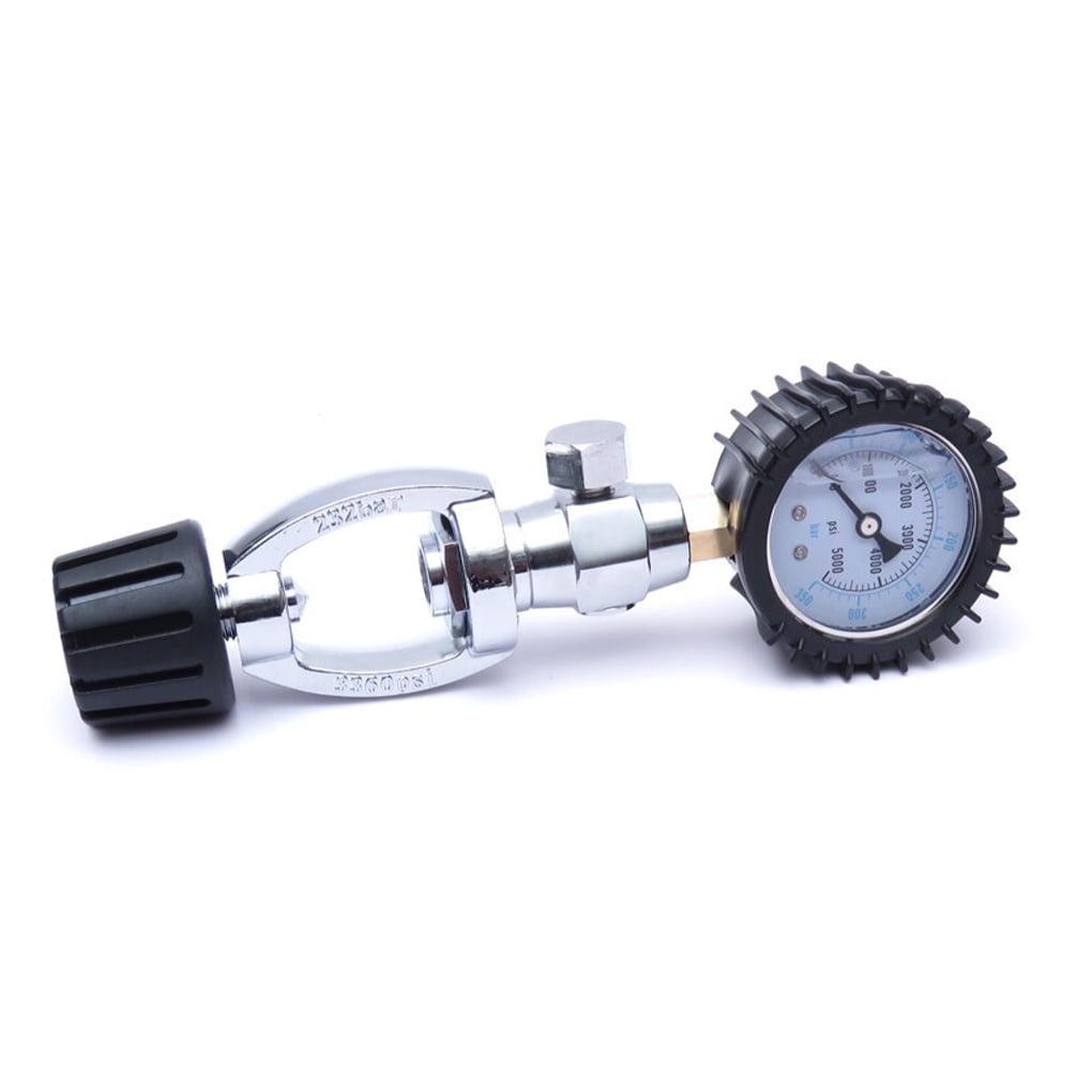 TureClos Diving Cylinder Pressure Check Meter Dual Graduations Shock Proof Relieve Valve