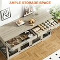 thumbnail image 4 of Rophefx 72" Dog Crate Furniture for 2 Dogs,Large Kennel with 2 Drawers and 4 Bowls,Wooden Heavy Duty Indoor Dog House,Grey, 4 of 10