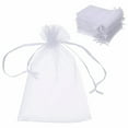 thumbnail image 3 of 100 Pcs Sheer Organza Bags, White Wedding Favor Bags with Drawstring, 4x5 inches Jewelry Gift Bags for Party, Festival, Makeup Favor Bags, Net Gift Bags, Drawstring Goody bags, 3 of 6