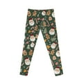 thumbnail image 7 of COEQINE Santa Claus Green Girls Yoga Leggings Gingerbread Man Candy Christmas Yoga Pants Full Length Athletic Trousers High Waist Tummy Control, for 10-11 Years Kids, 7 of 7
