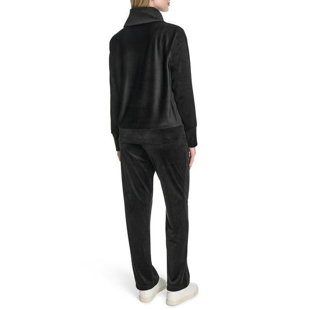 ★SATUR★ Velour loose fit half zip-up black Halston Women's Velour Quarter-Zip Pullover - Samsclub.com