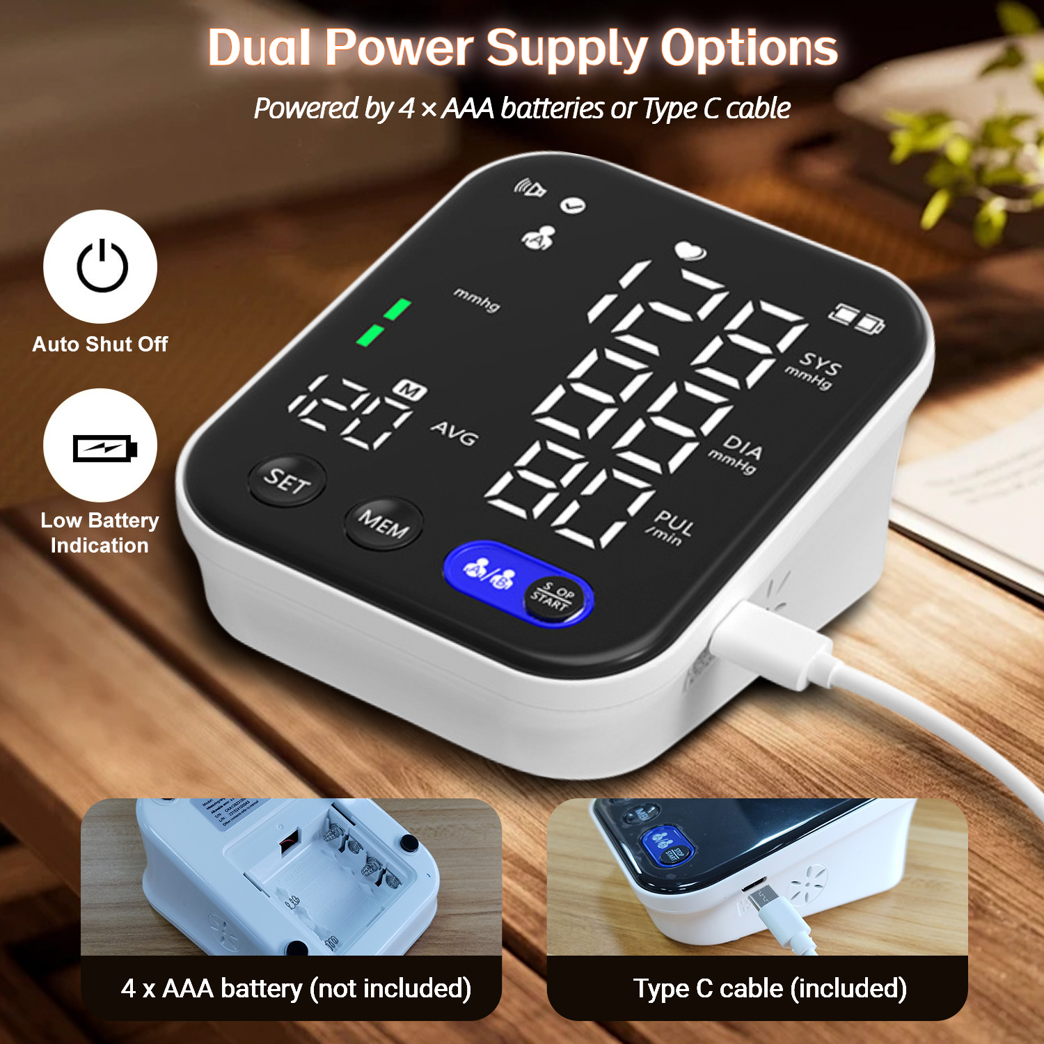 Upper Arm Blood Pressure Monitor, Automatic Blood Pressure Machine Kit for Digital BP Machine Blood Pressure Cuffs with Speaker, 2 Users, 240 Recordings for Home Office Travel Parents Pregnancy