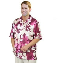 Monterey Club Men's Hawaiian Texture Print Camp Casual Golf Polo Shirt #1517