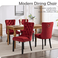 thumbnail image 6 of Velvet Tufted Dining Chairs Set of 2, Upholstered Accent Chairs with Solid Wood Frame for Kitchen & Dining Room, 6 of 11