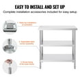 thumbnail image 3 of KFFKFF Metal Kitchen Workstation, 18x36x34 in Stainless Steel Work Table, with 2 Flexible Under Shelves, Durable for Cooking, BBQ, Home, Garage Use, 3 of 8