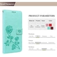 thumbnail image 2 of Wallet Case for Xiaomi Redmi 10C, [Wrist Strap] Rose Flower Cover with Credit Card Holder Cash Pockets Flip Phone Case for Xiaomi Redmi 10C      Green, 2 of 14