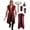 Red, variant on 5 Piece Mens Medieval Sleeveless Hooded Tunic Forest Ranger Rogue Costume Vest with Belt Bracers Pouch for LARP Renaissance Festival Cosplay