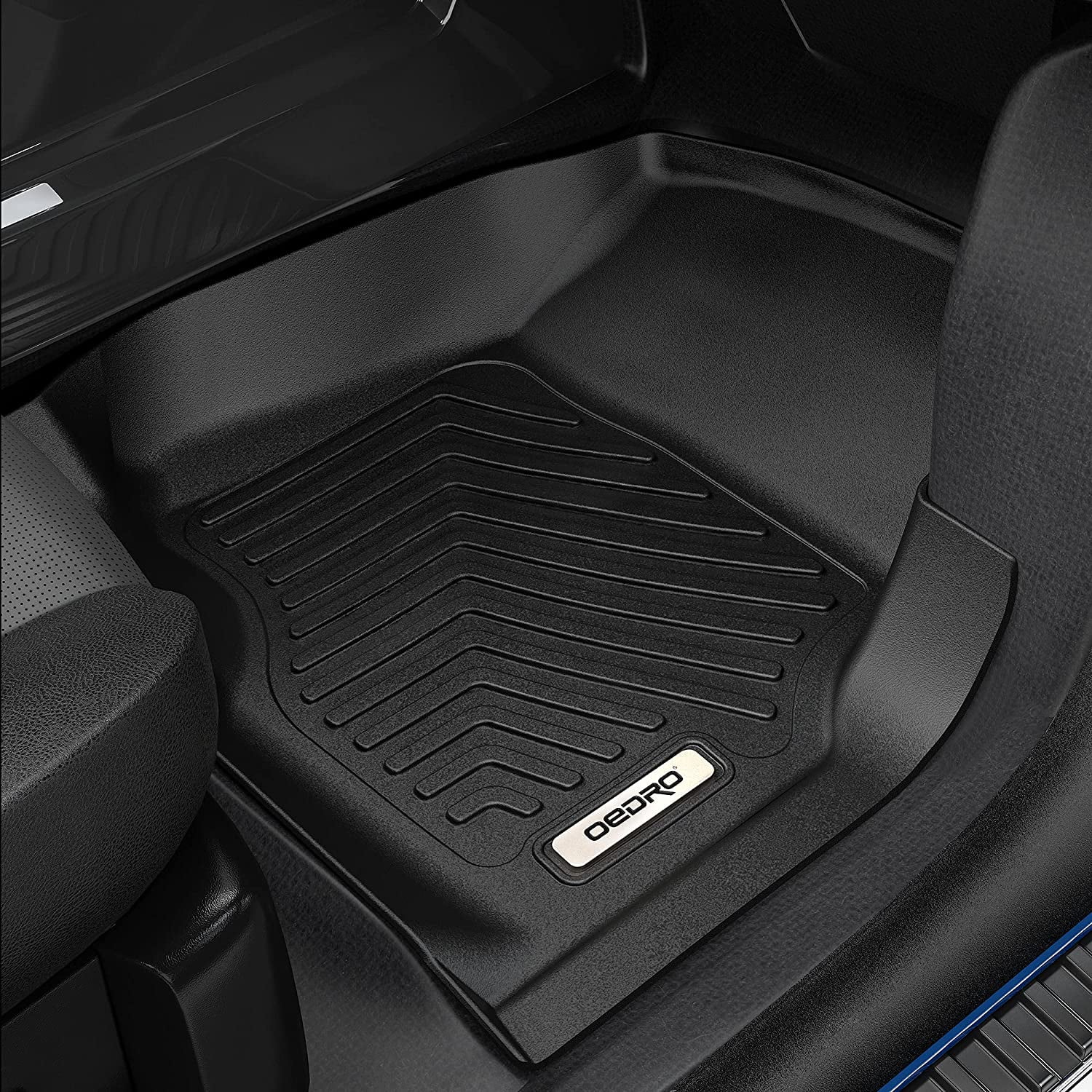 Includes 1st & 2nd Row Floor Liners oEdRo Floor Mats Compatible for 2013-2018 Dodge Ram 1500 Quad Cab Unique Black TPE All Weather Guard 
