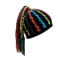 thumbnail image 2 of Njoeus Winter Hats Warm Beanie Knit Skull Cap Hip Hop Punk Stylish Funny Color Dreadlock Hats for Men Women, 2 of 5