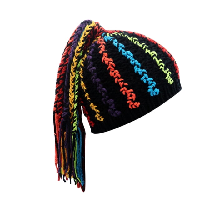 Sombrero de rastas de nuevo color, sombrero de lana tejido a mano, niños adultos, Hip Hop, Punk, Otoño Invierno, cálido (estilo adulto) Fridja nalpqowj27243