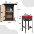 thumbnail image 3 of Costway Ensemble de 5 Pcs pour Patio en Rotin avec Tabouret de Bar, Étagère de Rangement Dissimulée, Coussin, Rouge, 3 of 9