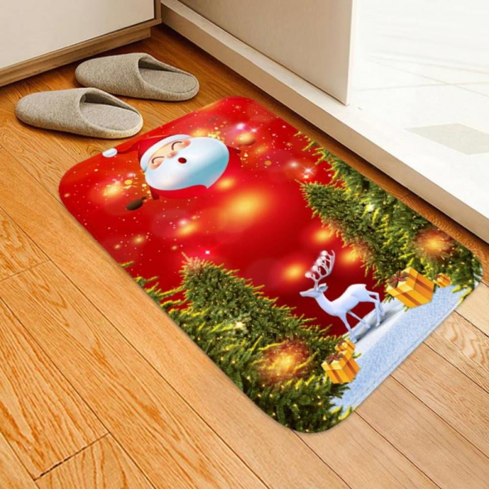 24x16" Xmas Jingle Bell Non-slip Doormat Bathroom Rug Mat Door Home Decor Carpet 