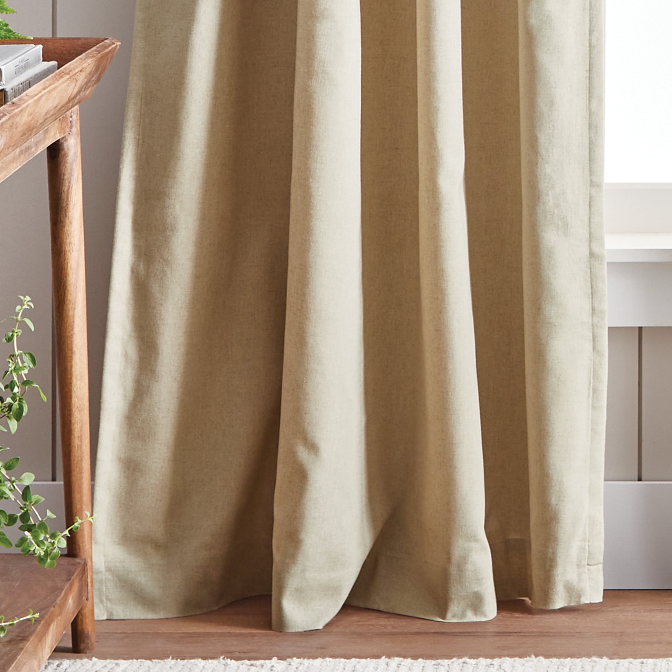 Martha Stewart Lido Curtain Panel Pair, Linen, Back Tab, Blackout, Indoor, Adult, 2 Piece Set, 50" x 84"