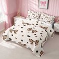 thumbnail image 3 of Erosebridal Leopard Bow Heart Print Twin Quilt Set for Girls, Cheetah Animal Spots Love Twin Coverlet Set, 2 Pieces 1 Bedspread and 1 Pillowcase, 3 of 7