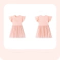 thumbnail image 3 of Bellafa Toddler Applique Tutu Dress Little Girls Fluffy Sleeve Summer Dresses Casual Party Tulle Sundress for Kids 2-7Y, 3 of 7