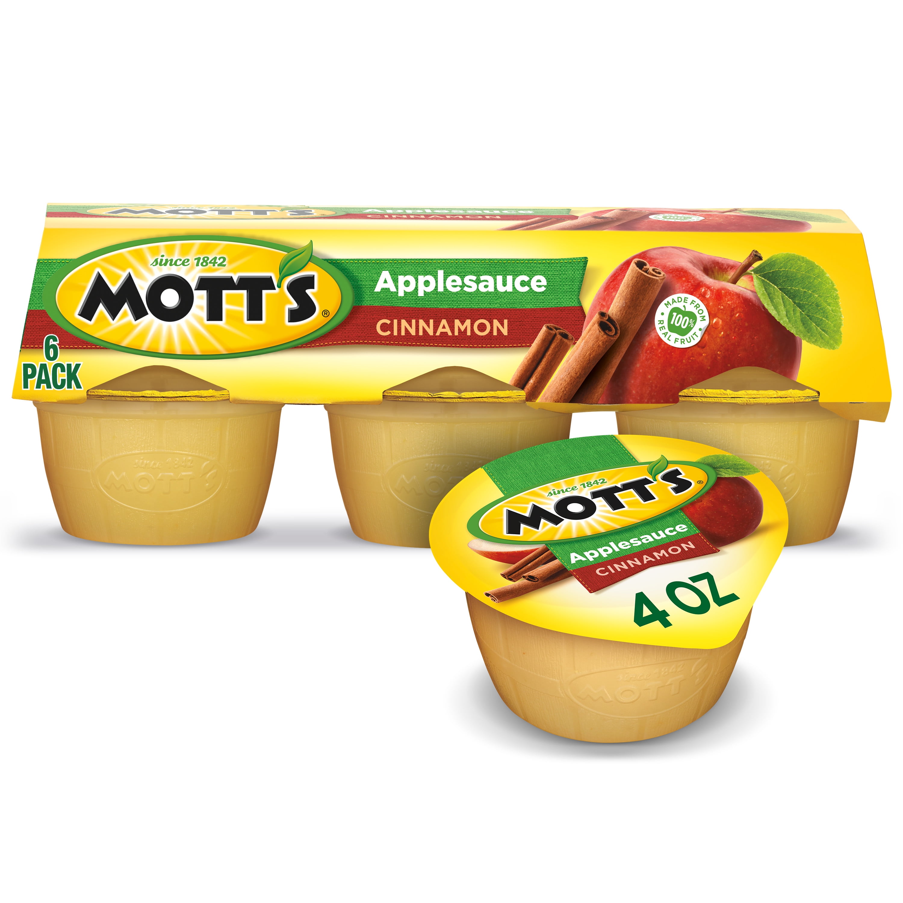 Mott's Cinnamon Applesauce, 4 oz cups, 6 count