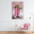 thumbnail image 2 of Stupell Industries Floral Boots Pink Cowgirl Canvas Wall Art, design by LSR Design Studio, 2 of 7