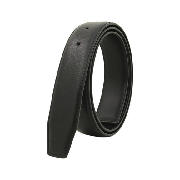 Retro Style Mens Belt, Without Buckle 33mm Width DIY Solid Color with Holes Adjustable Waist Belt for Dress Pants Business Casual Adults Black