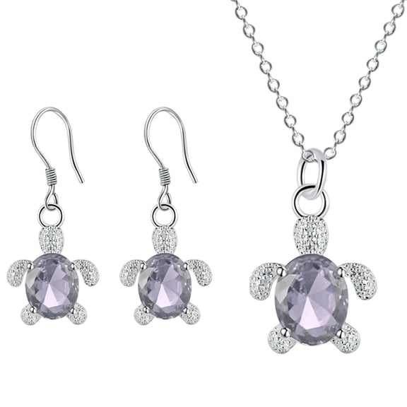 Yatlte Cute Sea Turtle Pendant Necklace Created Opal Necklace Silver Chain Animal Jewelry Gift for Women