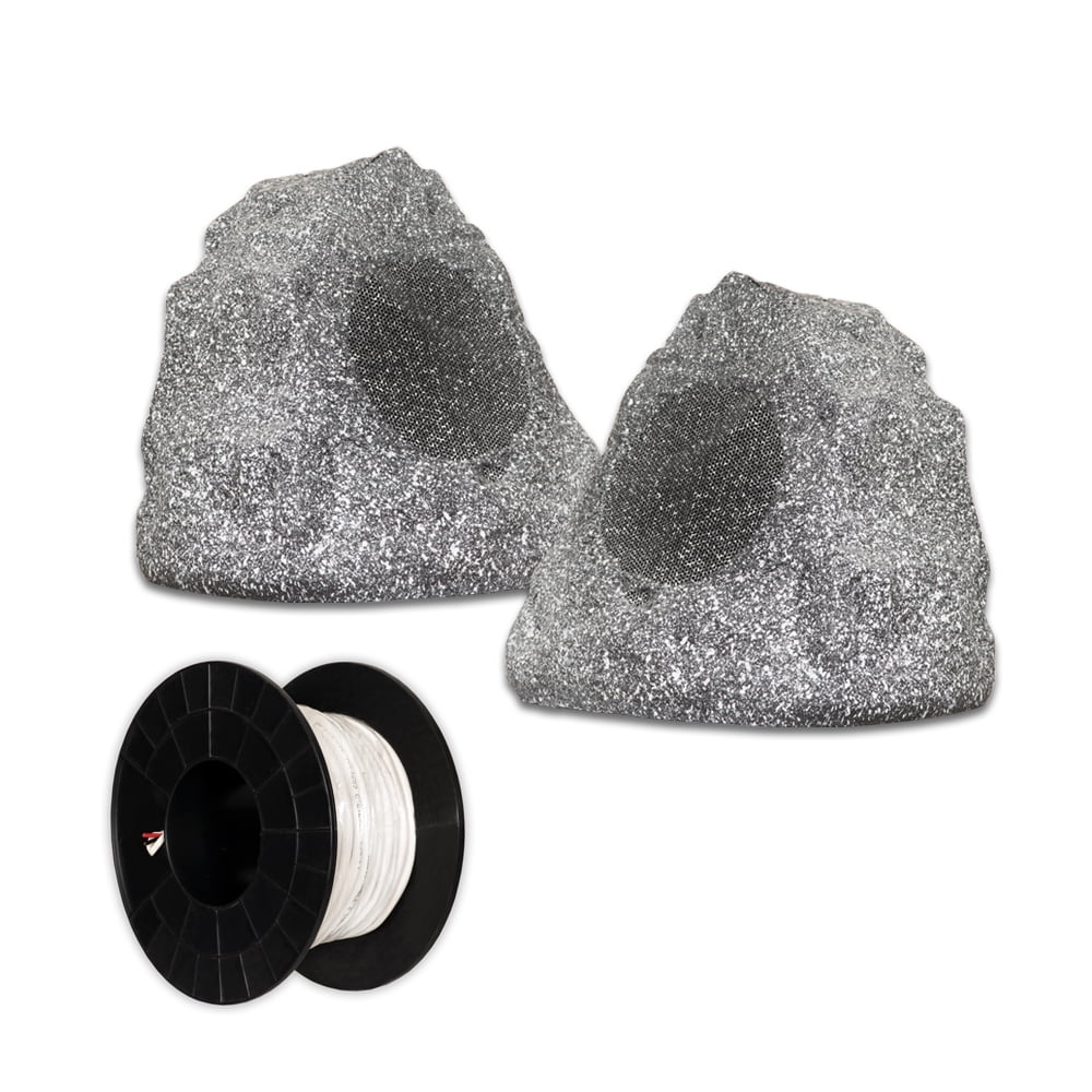 Theater Solutions Granite Outdoor Rock 2 Speaker Set with Wire Weatherproof | Walmart Canada