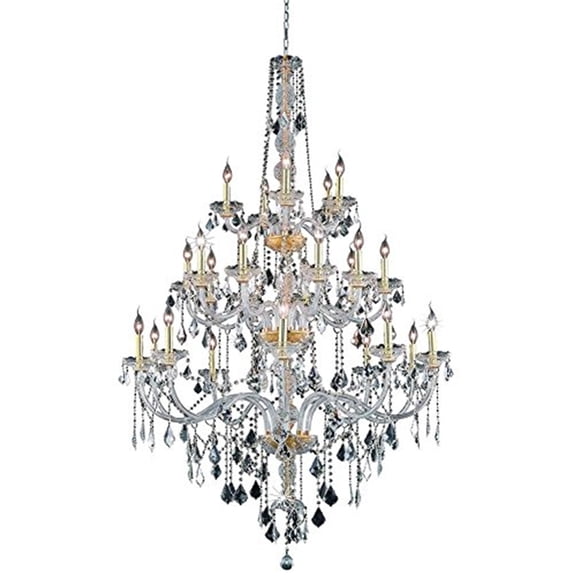 Elegant Lighting Verona 43" 25 Light Royal Crystal Chandelier in Gold