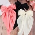 thumbnail image 2 of 3PCS Satin Large Hair Bows Big Oversized Giant Bow Hair Clips French Barrettes with Long Silky Ribbon Bowknot Bun Ponytail Holder Accessories for Women Lady Girl, 2 of 2